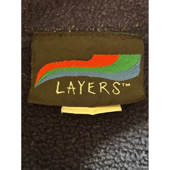 Layers Mens Navy Blue Fleece Vest Full Zip Pockets Outdoor Casual Size M - Picture 5 of 9